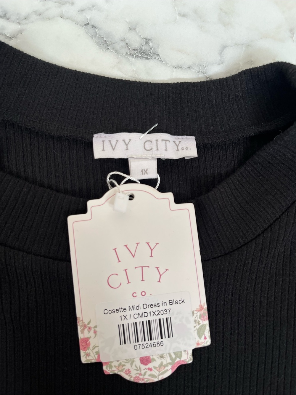 NEW Ivy City Co Cosette Midi Dress Black Ribbed Tulle Tiered Womens 1X - Picture 12 of 14